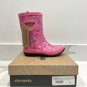 NEW Elements Twisty Hearts Waterproof Rain Boots (size 9)